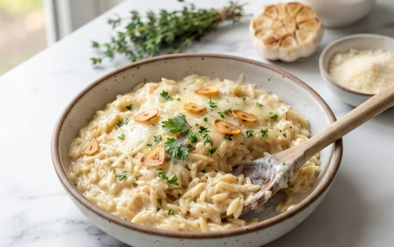 Creamy Garlic Parmesan Orzo