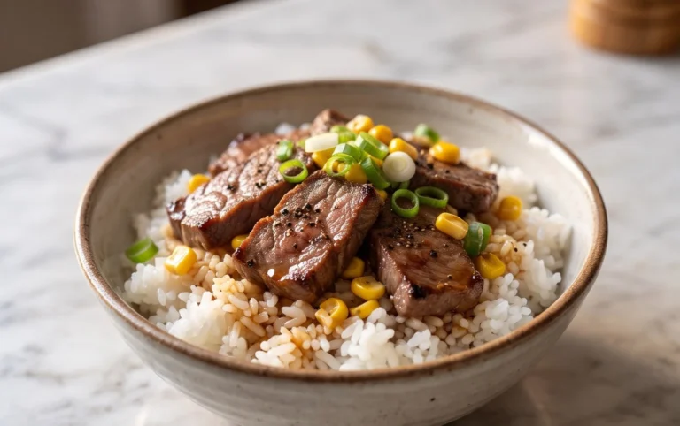 Beef Pepper Rice Bowl is a delicious meal option.