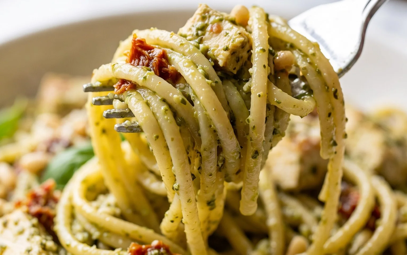 Creamy Chicken Pesto Pasta