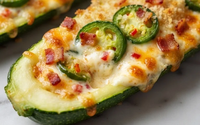 Jalapeno Popper Zucchini Boats