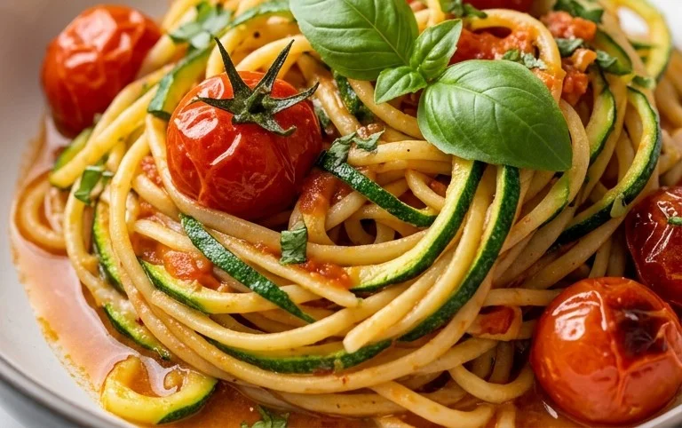 Healthy Tomato Zucchini Pasta
