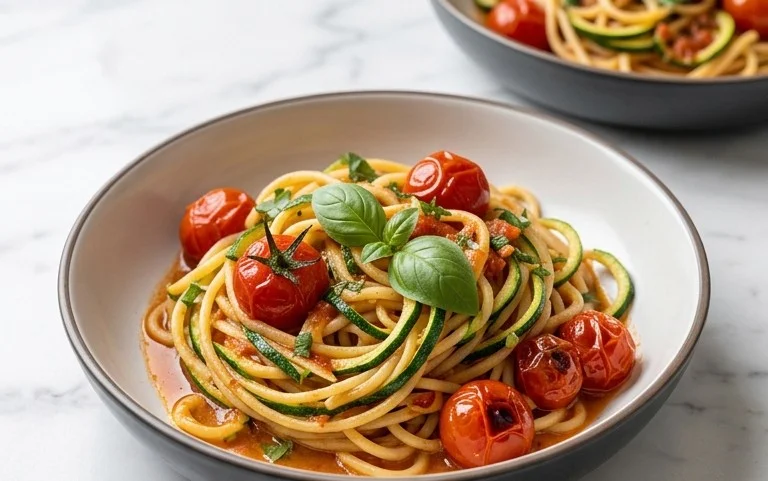 Healthy Tomato Zucchini Pasta