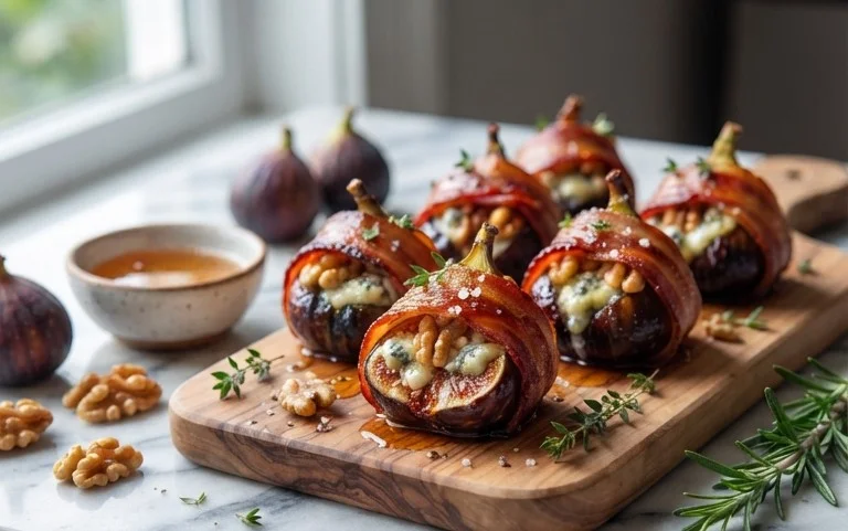 Beef Bacon Wrapped Stuffed Figs