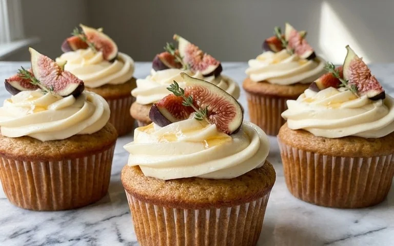 Fig Cupcakes with Honey Cream Cheese Frosting