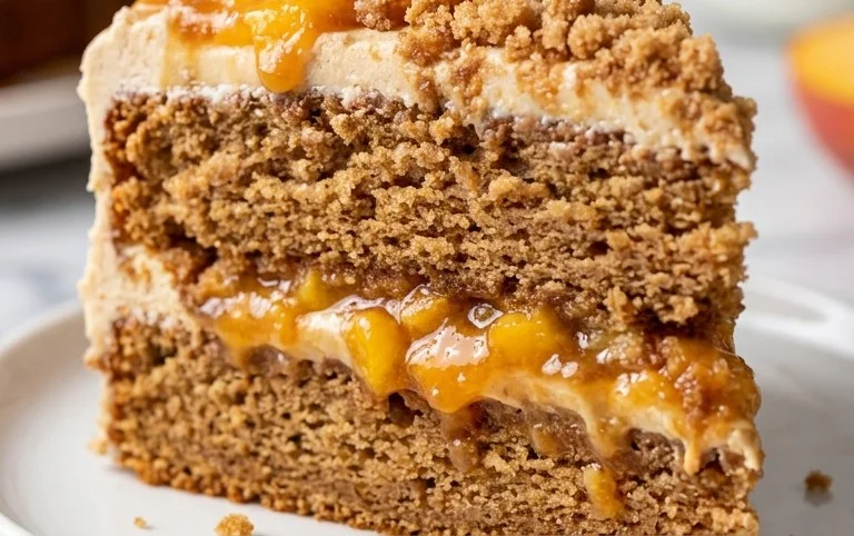 Brown Sugar Layer Cake with Peach Filling