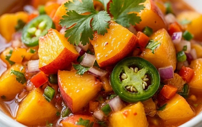 Sweet & Spicy Peach Salsa Canning Recipe