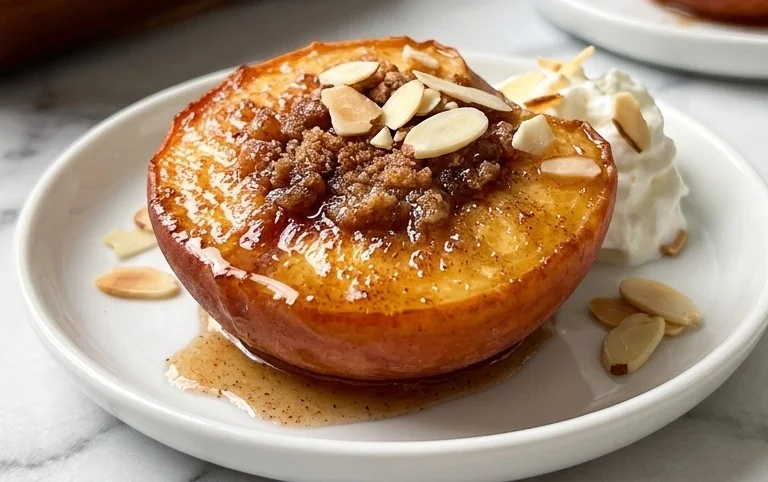 Cinnamon Sugar Baked Peaches