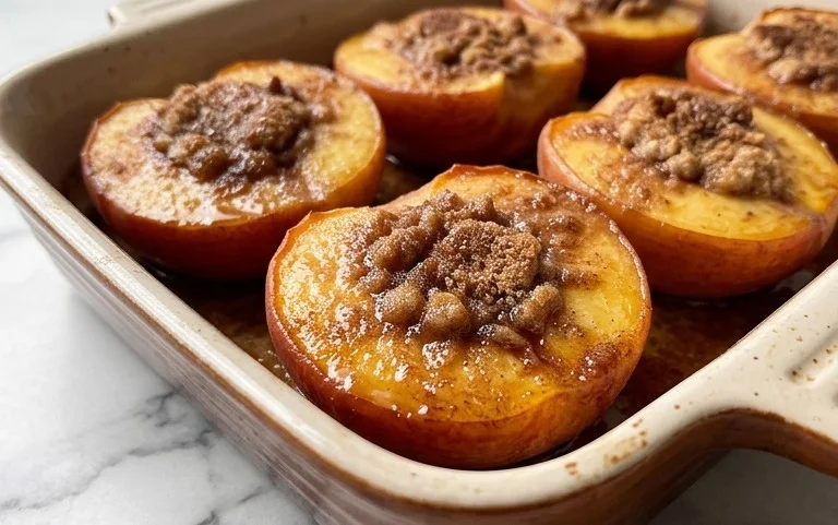 Cinnamon Sugar Baked Peaches